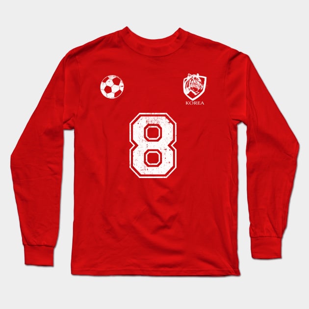 Korean soccer red tee for world cup Long Sleeve T-Shirt by LND4design